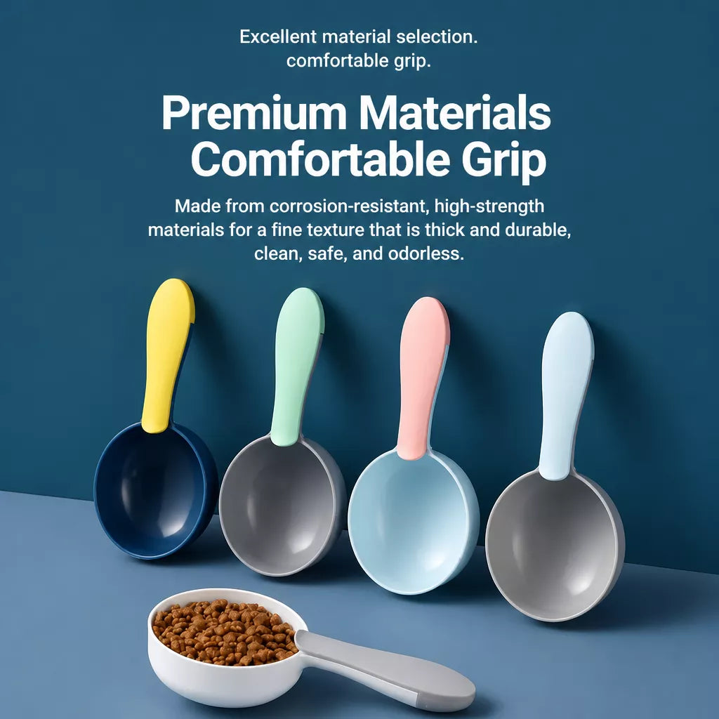 Pet Food Measuring Scoop with Bag Clip