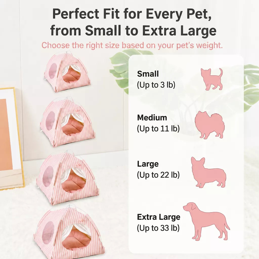 Indoor Cat & Dog Tent Bed with Removable, Washable Cushion