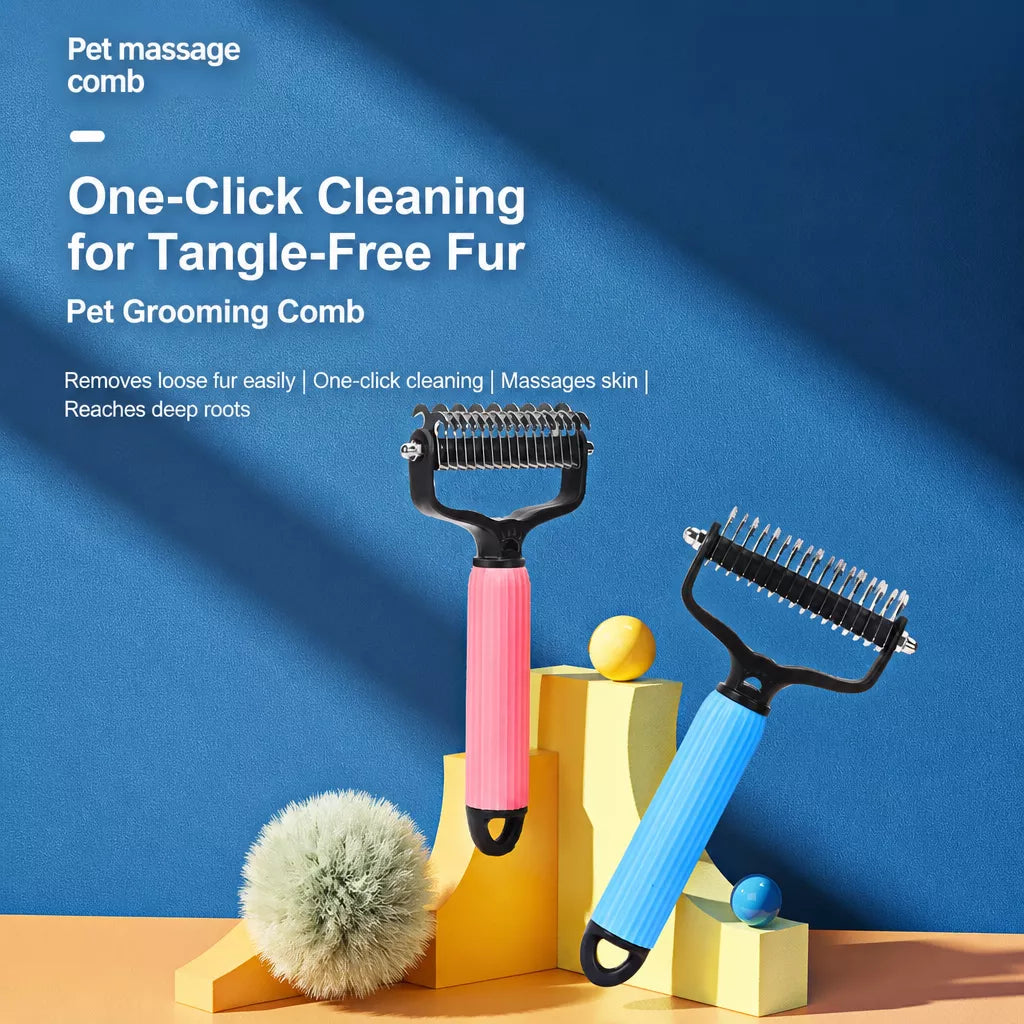 Pet Cat & Dog Detangling and Deshedding Grooming Comb