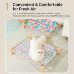 Elevated Cat & Small Pet Bed with Solid Wood Frame