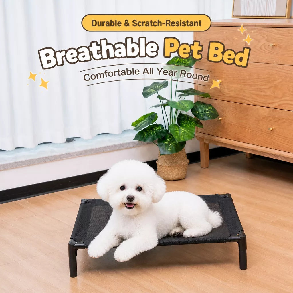 Elevated Portable Pet Bed with Removable, Washable Cover