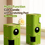 4-Tier Cat Tree with Enclosed House and Scratching Board