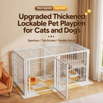 Indoor Metal Pet Playpen with Door and Roof for Cats & Small Dogs