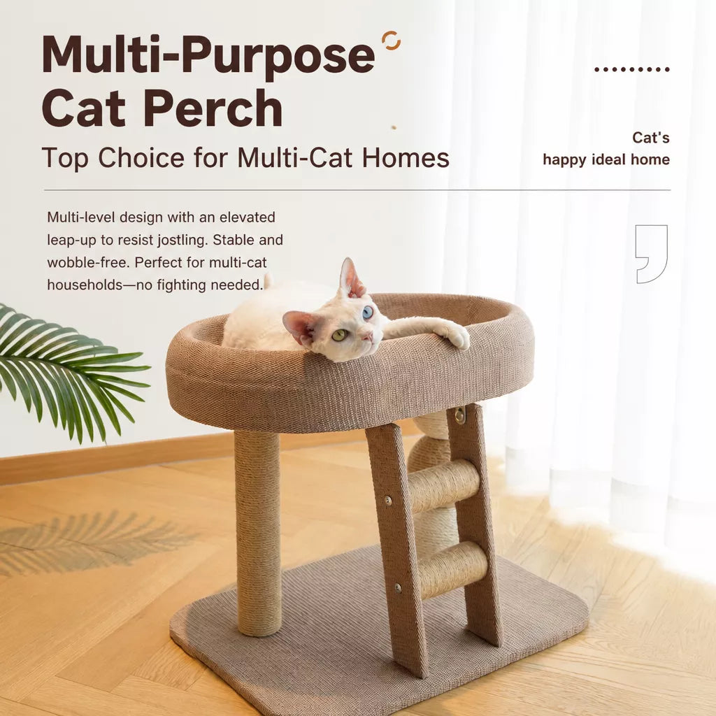 Compact Cat Tree with Sisal Scratching Post and Resting Bed