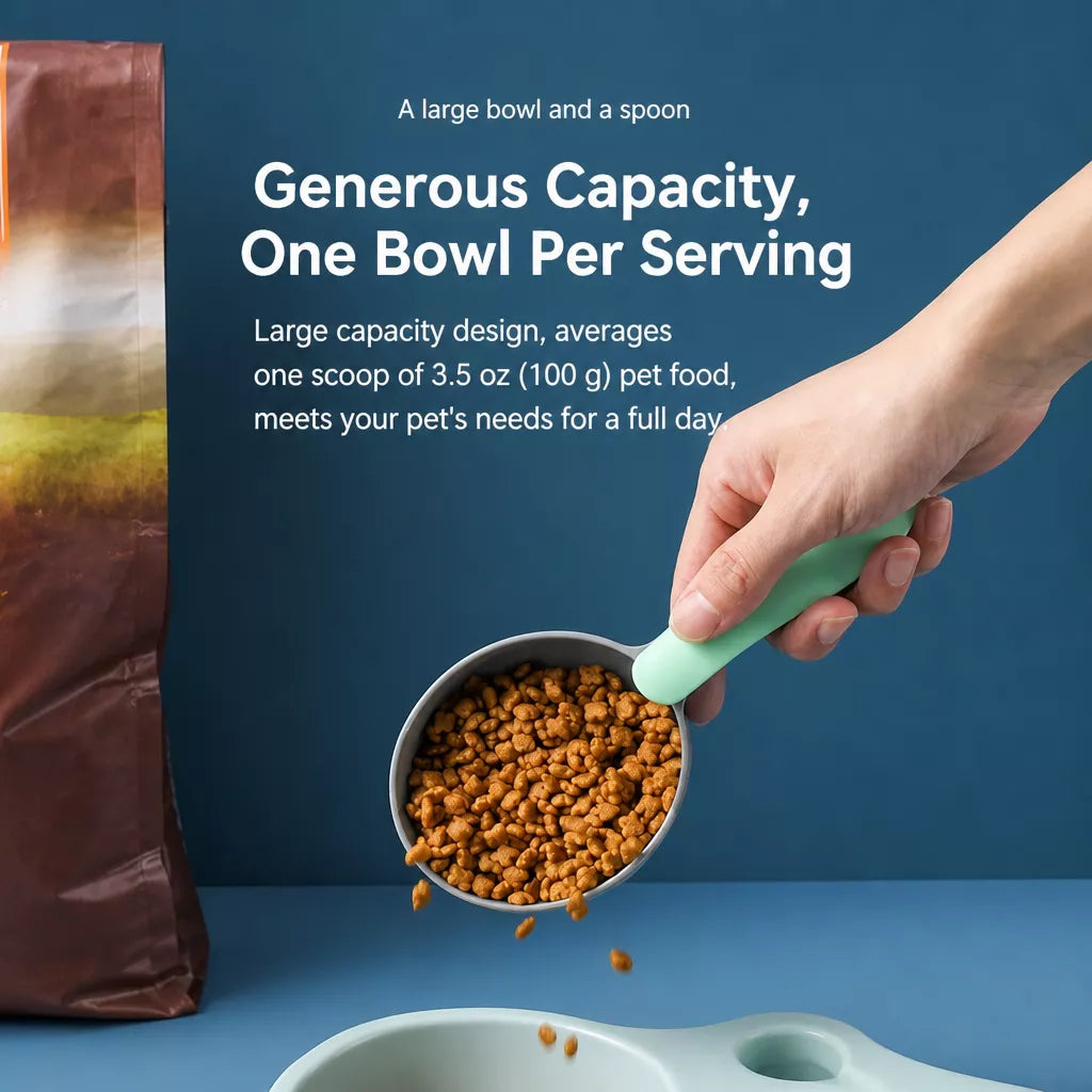 Pet Food Measuring Scoop with Bag Clip