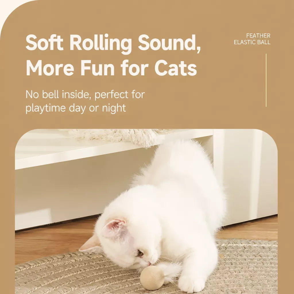 Cat Feather Teaser Ball Toy