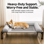 Elevated Faux Leather Dog Bed with Three-Sided Design