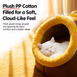 Enclosed Plush Pet Cave Bed with Carry Handle