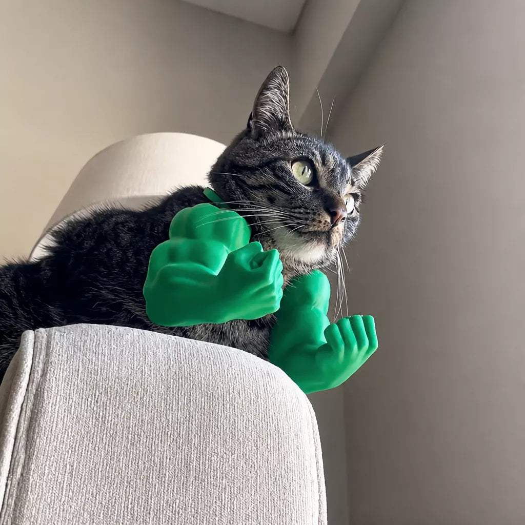 3D-Printed Muscular Arm Pet Neck Accessory