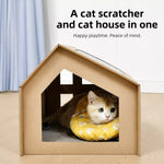 Corrugated Cardboard Cat House and Scratcher