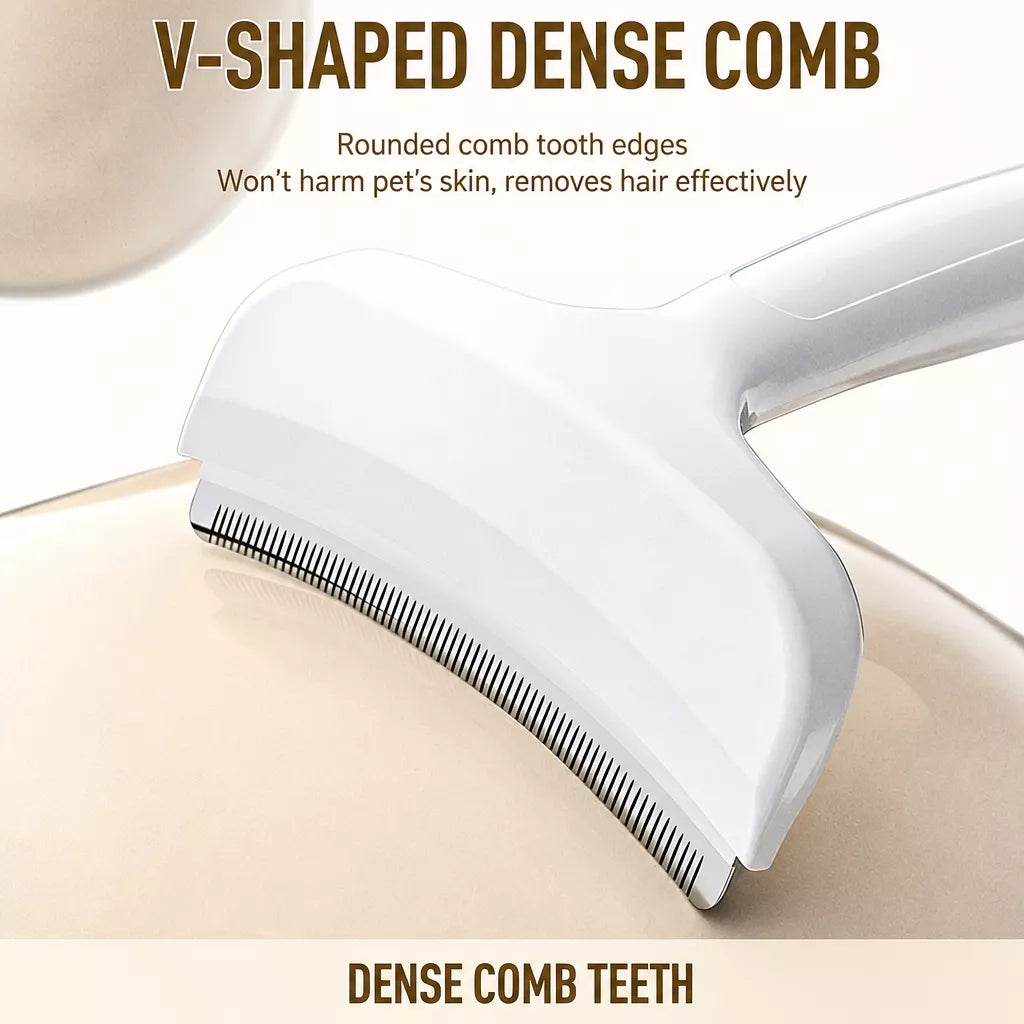 Curved Pet Deshedding and Detangling Comb for Dogs and Cats