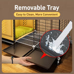 Elevated Indoor Dog Crate for Small Dogs with Separate Toilet Area