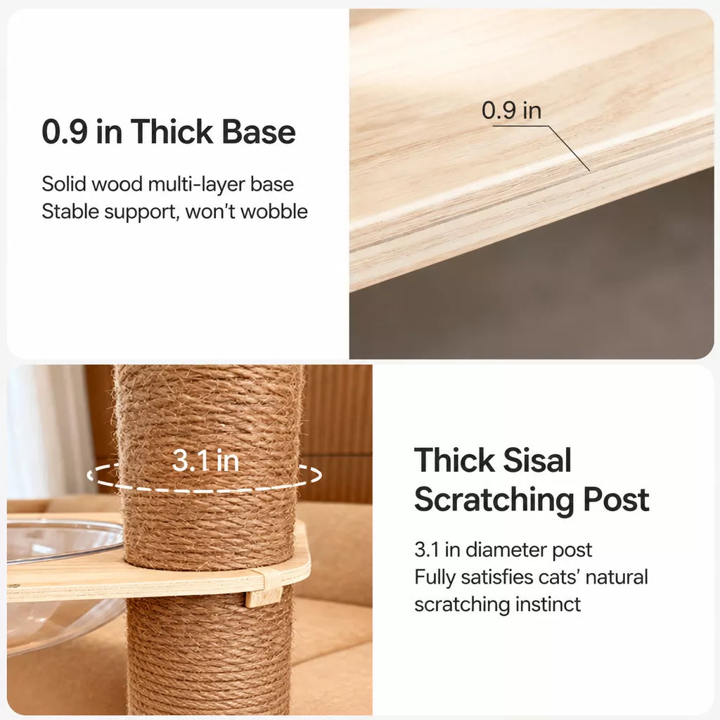 Multi-Level Cat Tree with Hideaway, Capsule Perch and Scratching Posts