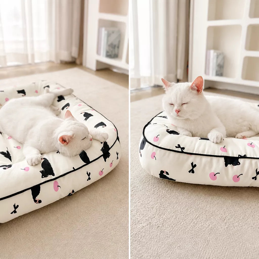 Cotton-Linen Pet Bed Cushion for Small Pets