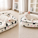 Cotton-Linen Pet Bed Cushion for Small Pets