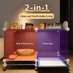 Dog Crate with Separate Toilet Tray
