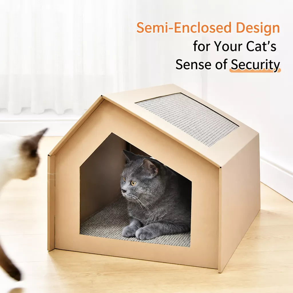 Corrugated Cardboard Cat House and Scratcher
