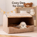 Enclosed Dog Bed with House-Style Design
