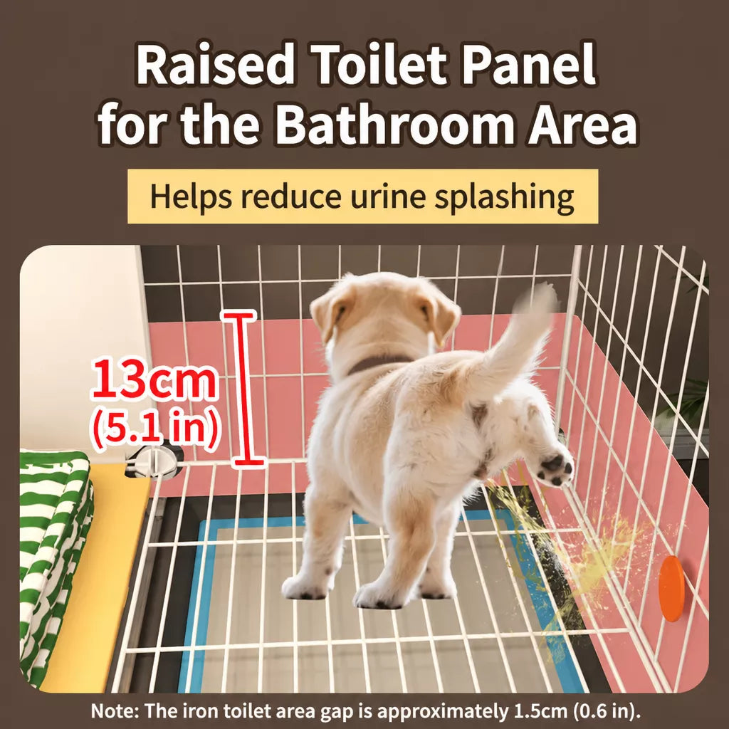 Small Dog Crate with Separate Rest and Potty Areas