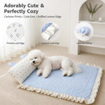 Cotton-Linen Pet Mat with Bunny-Ear Pillow for Cats and Dogs