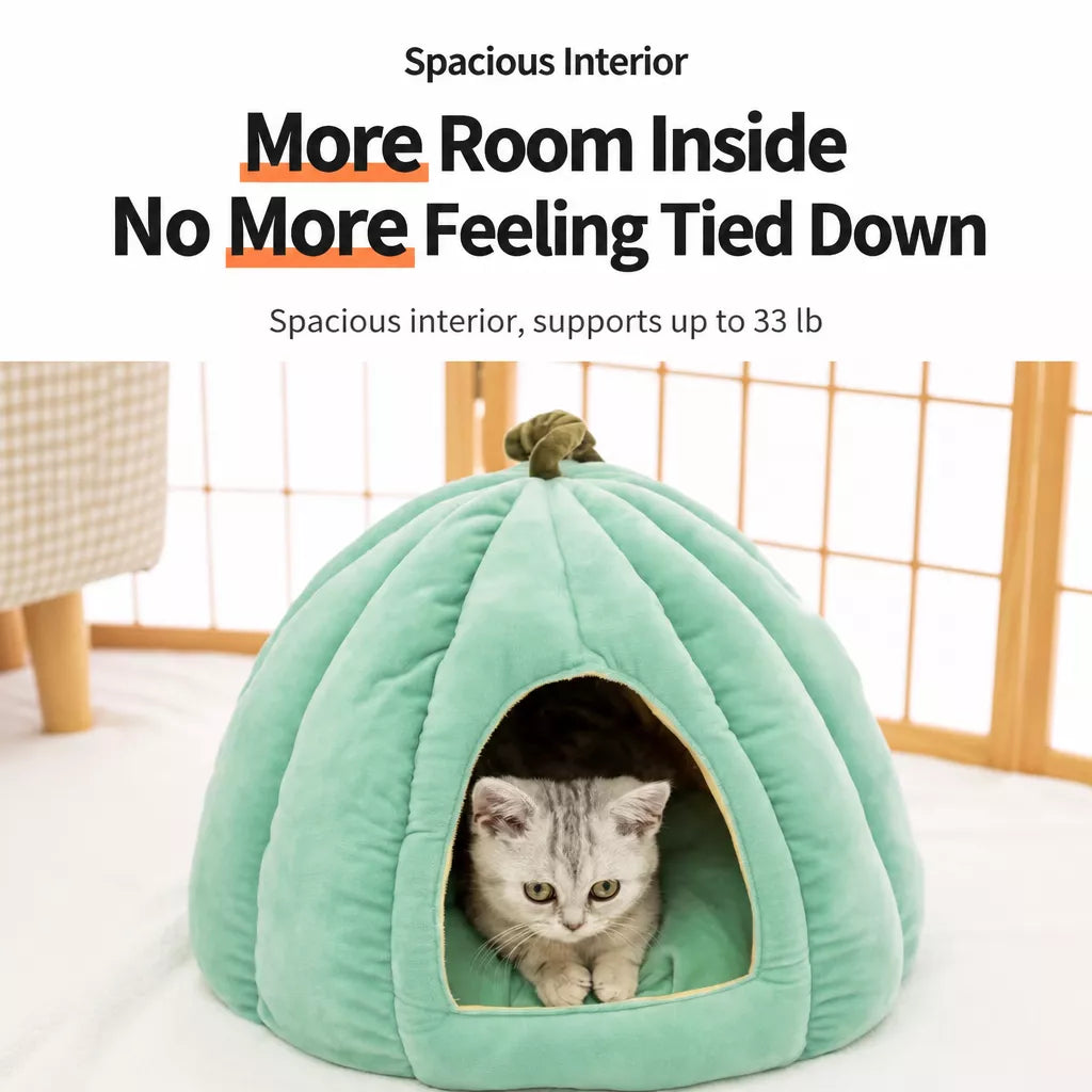 Enclosed Polyester Pet Bed for Cats and Small Dogs