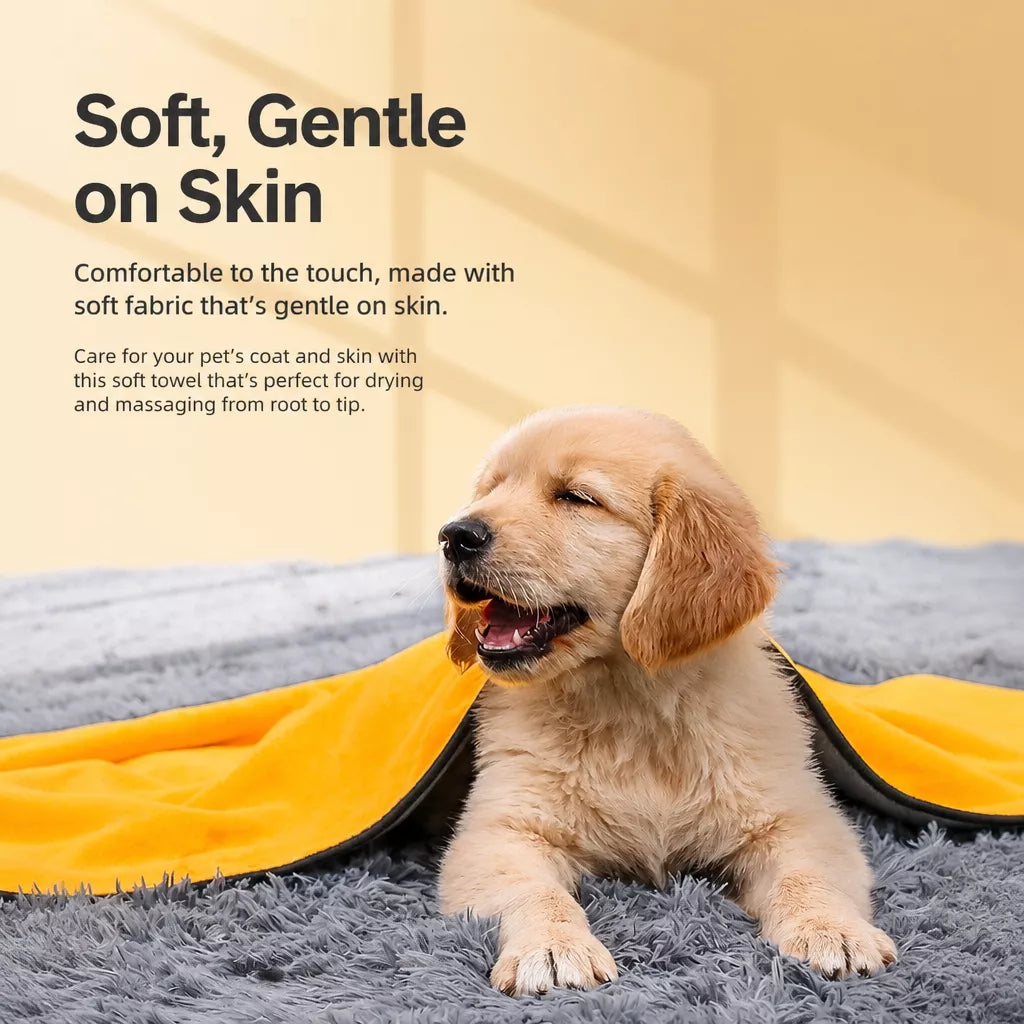 Absorbent Quick-Dry Pet Bath Towel for Dogs and Cats