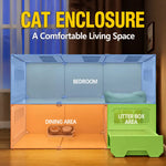 Indoor Cat Enclosure with Integrated Litter Area