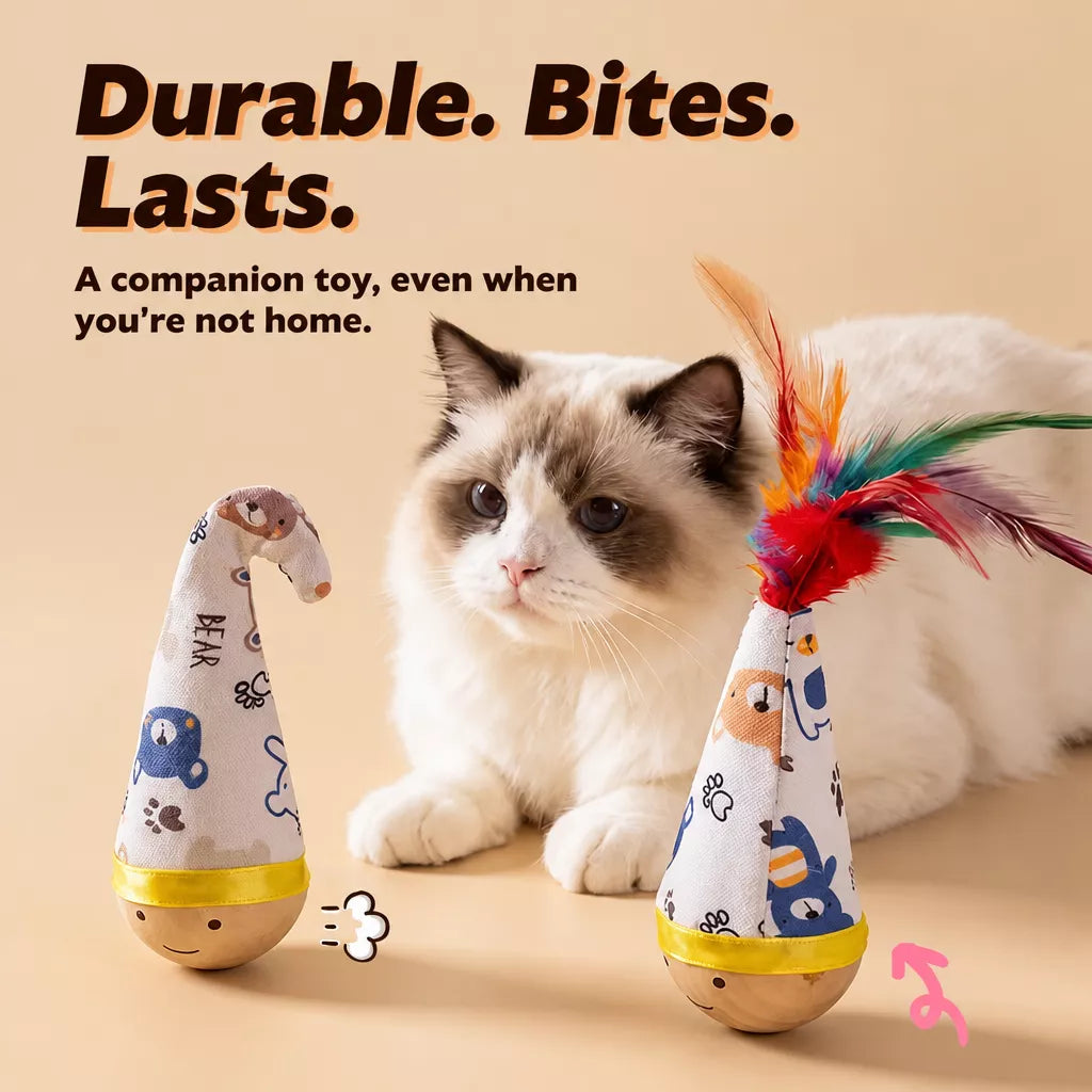 Wobble Cat Toy with Feather