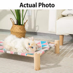 Elevated Cat & Small Pet Bed with Solid Wood Frame