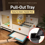 Small Dog Crate with Separate Rest and Potty Areas