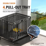 Metal Dog Crate with Waste Tray for Small to Large Dogs