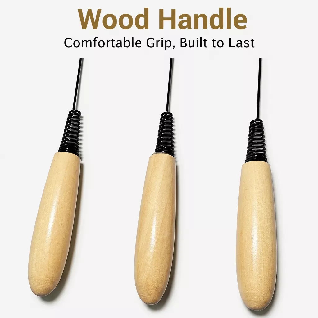 Wooden-Handle Cat Wand Toy with Detachable Feather Teaser