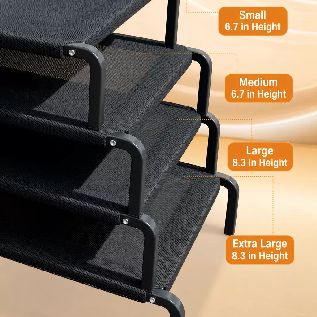 Elevated Dog Bed with Nylon Cot and Stainless Steel Frame