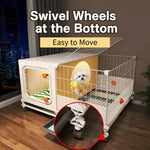 Small Dog Crate with Separate Rest and Potty Areas