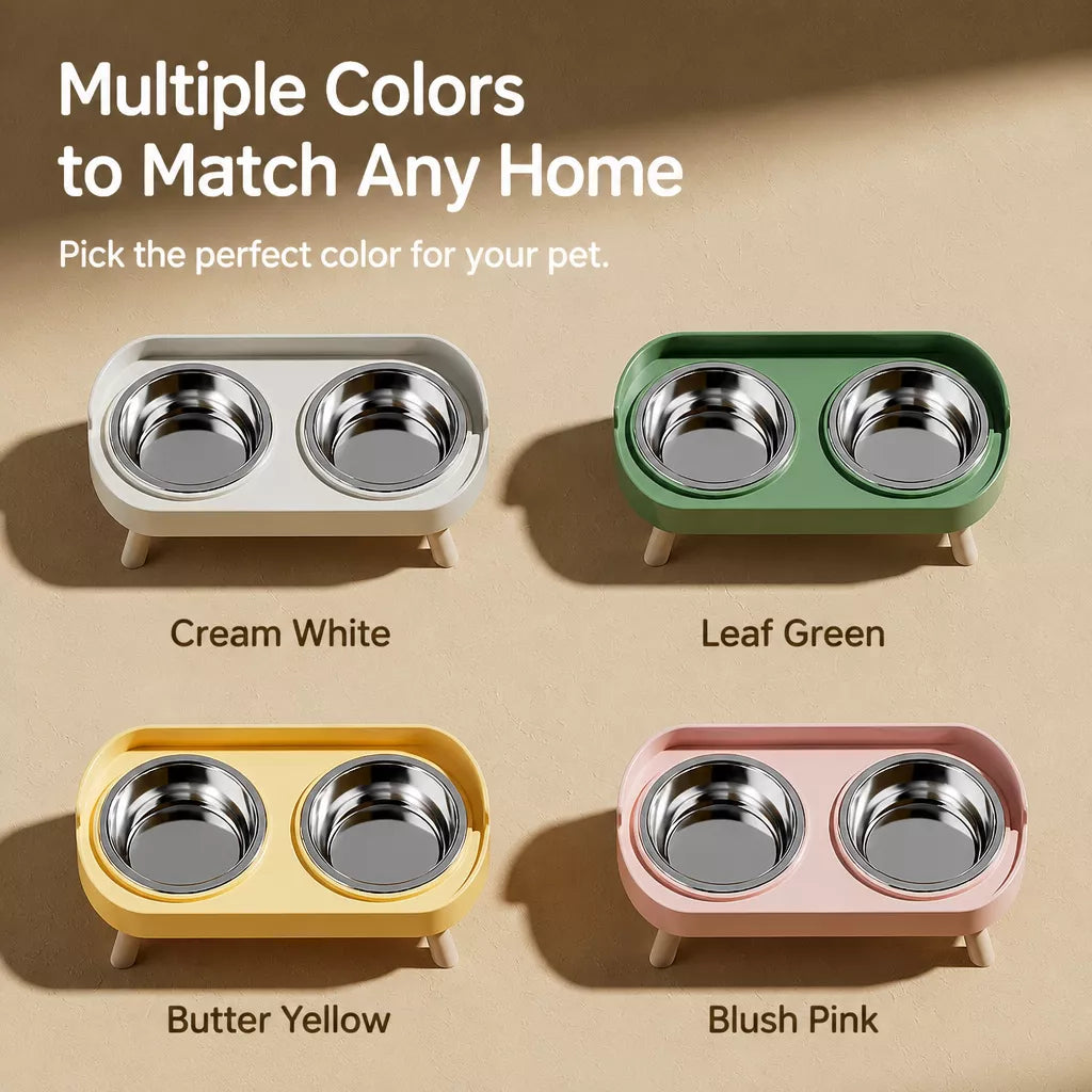 Small Dog Stainless Steel Bowl and Stand Set