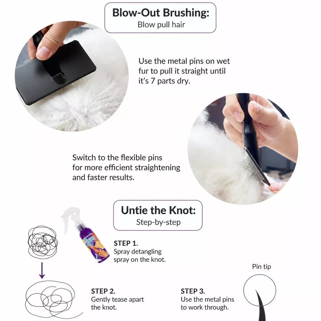 Pet Slicker Brush for Cats and Dogs – Long-Hair Grooming Tool