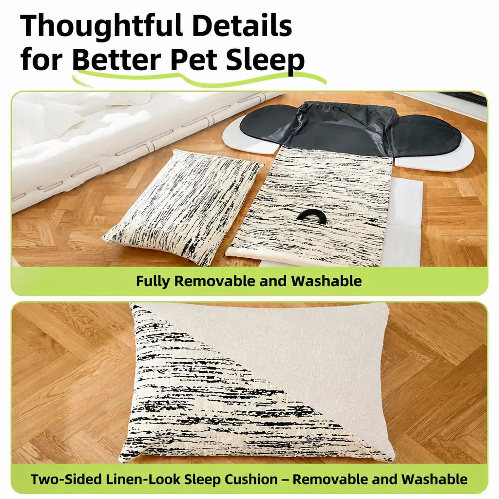 Covered Dog Bed Tent with Removable Washable Cushion