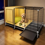 Elevated Indoor Dog Crate for Small Dogs with Separate Toilet Area