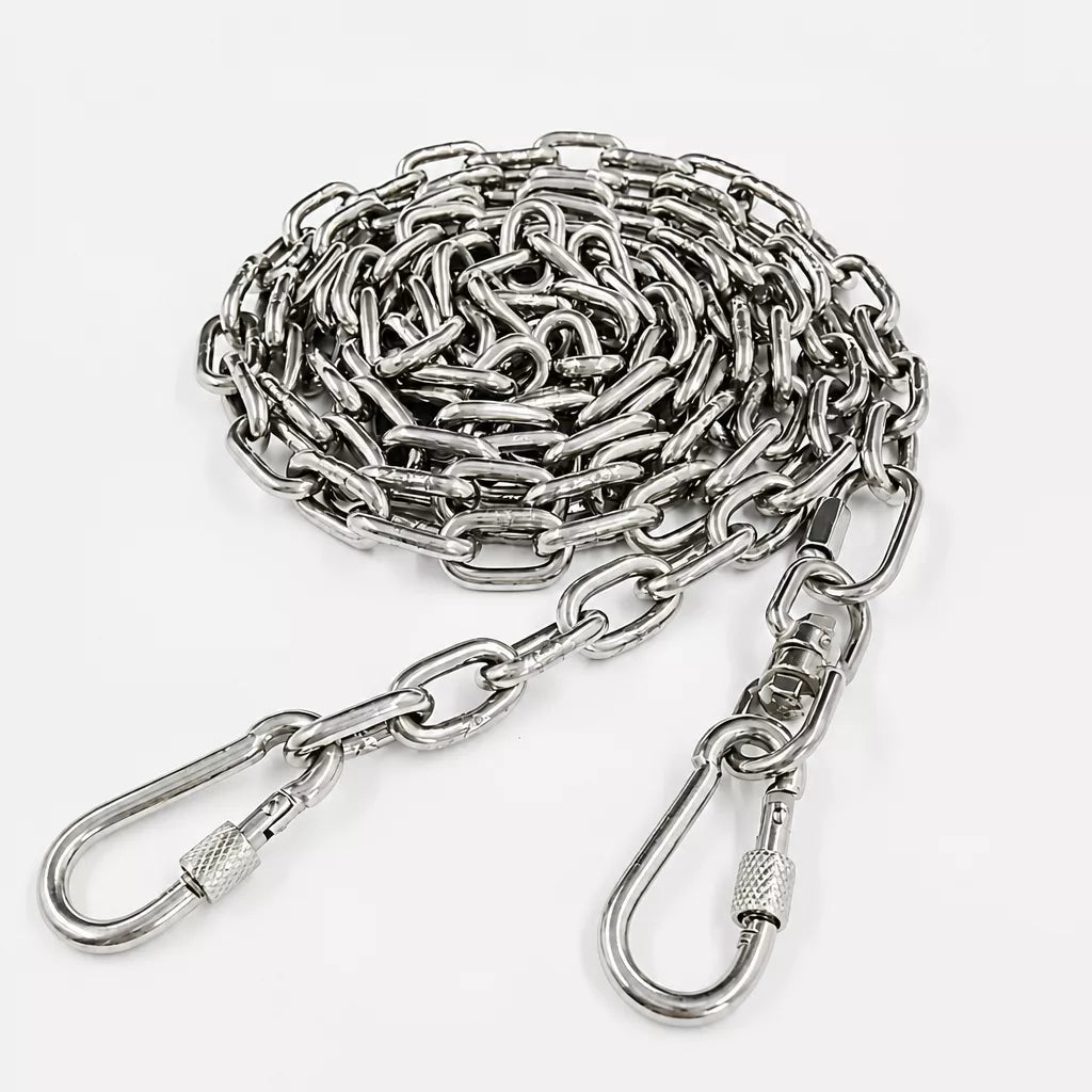 304 Stainless Steel Chain Dog Leash, Collar & Handle Set