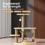 Space Pod Cat Tree with Scratching Post and Play Wheel