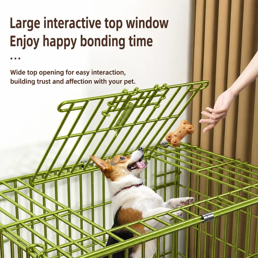 Indoor Metal Dog Crate with Tray