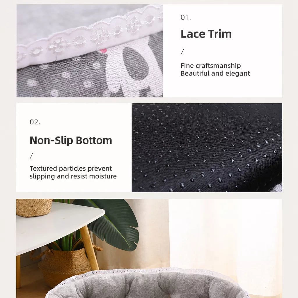 Semi-Enclosed Plush Pet Bed for Cats and Small Dogs