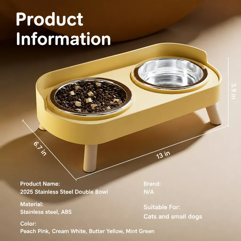 Small Dog Stainless Steel Bowl and Stand Set