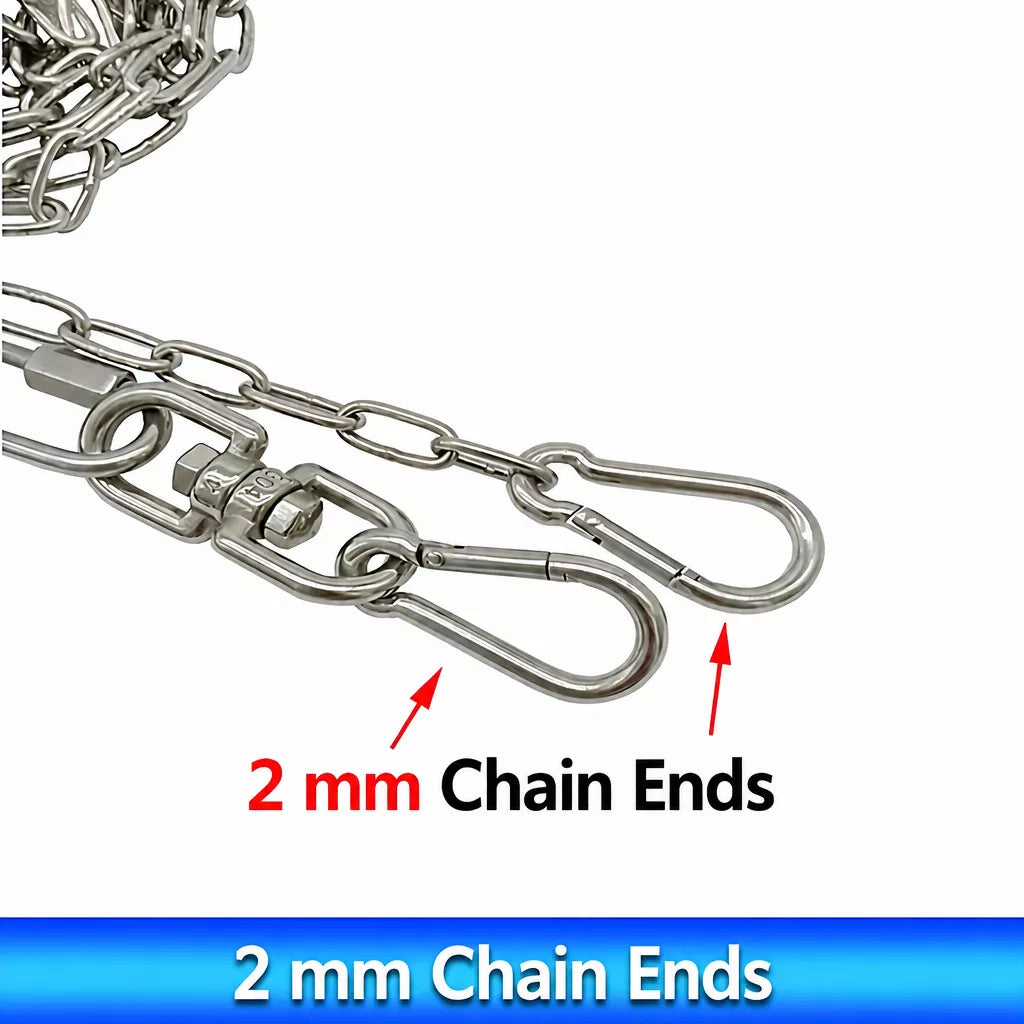 304 Stainless Steel Chain Dog Leash, Collar & Handle Set