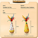 Beechwood Wobble Cat Toys with Feather and Twist Designs