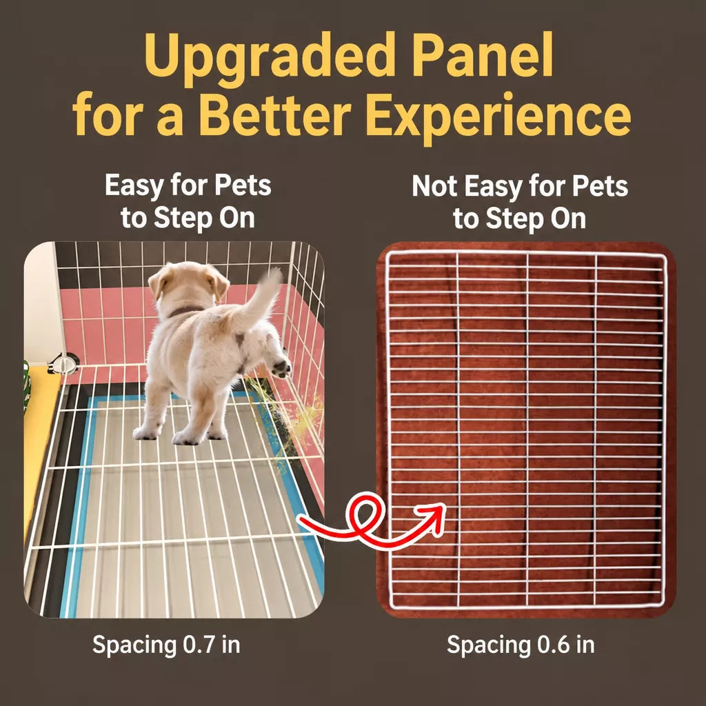 Small Dog Crate with Separate Rest and Potty Areas