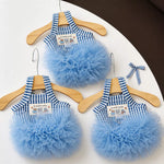 Blue Striped Mesh Dress for Cats and Dogs