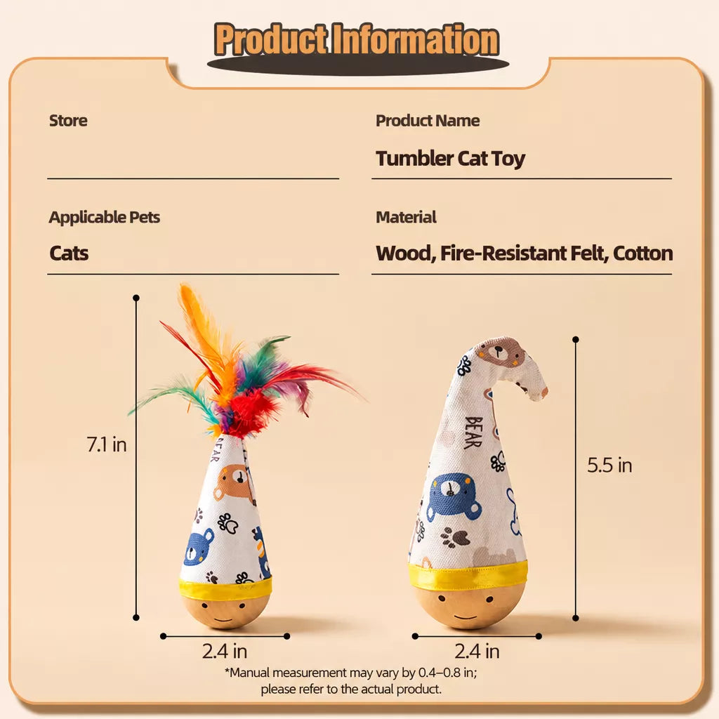Wobble Cat Toy with Feather