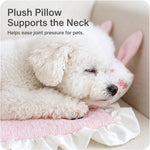 Cotton-Linen Pet Mat with Bunny-Ear Pillow for Cats and Dogs