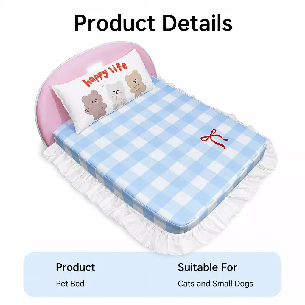 All-Season Pet Bed Mattress with Pillow